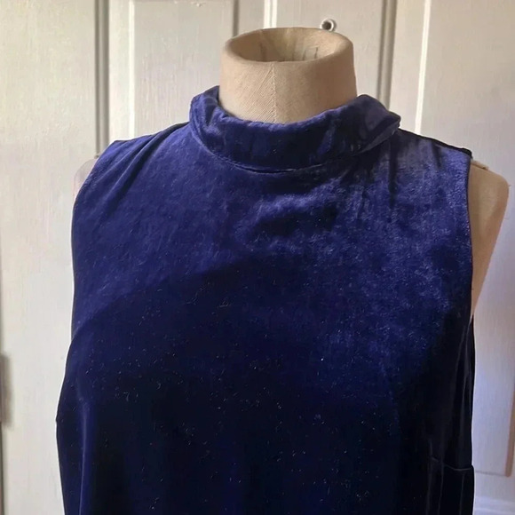 Boden blue velvet dress with tie neck size 6 - Picture 5 of 14